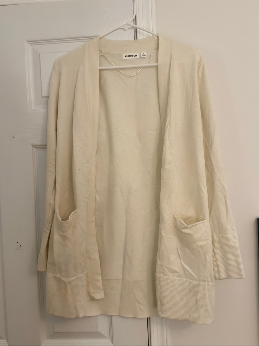 Nordstrom Cream Open-Front Women's Cardigan Sweater